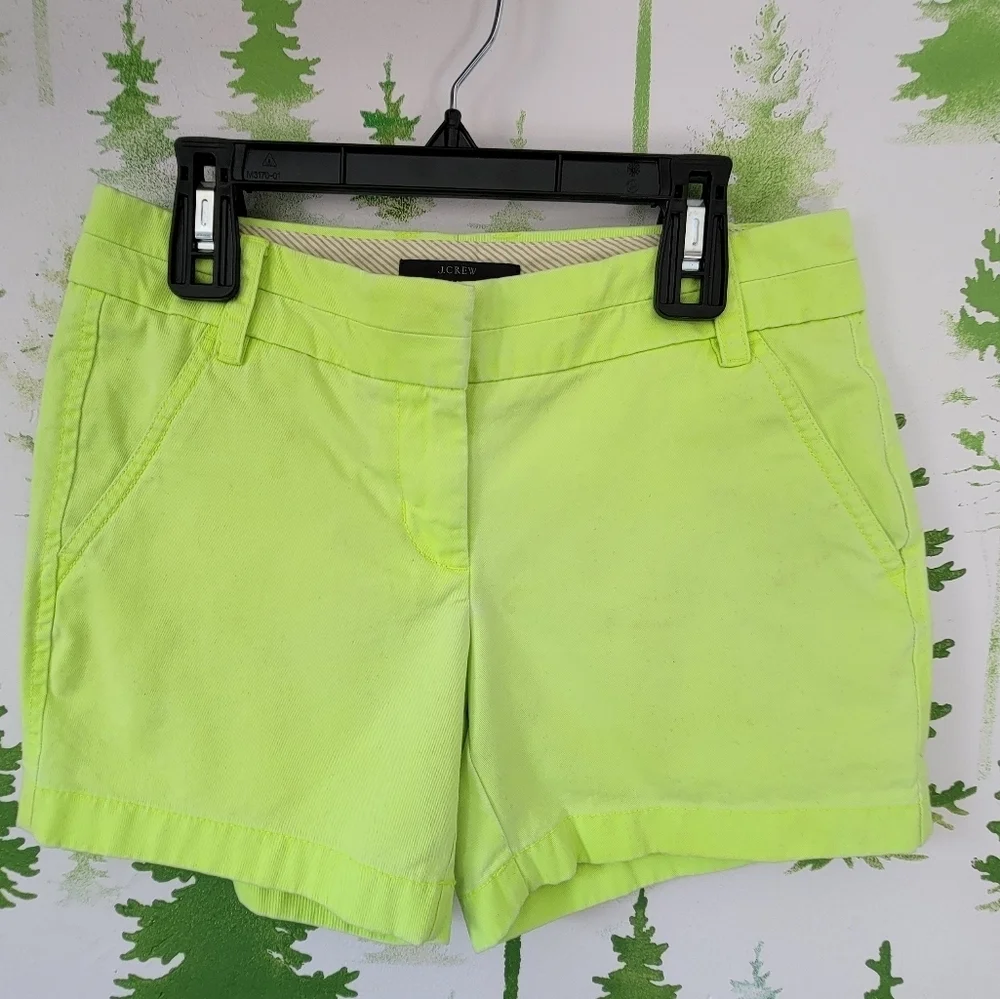 J. Crew Women's Neon Green Chino Shorts.